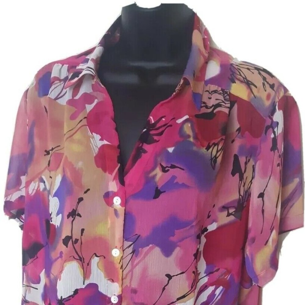 Avenue Women's Sheer Multi-Colored Floral 18/20